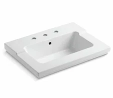 Kohler K-2979-8-0 25-7/16" Drop In Vitreous China Vanity Top Only w/8" Centers