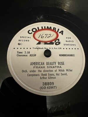 PROMO Columbia 78 RPM Frank Sinatra - American Beauty Rose 38809 V++ | eBay