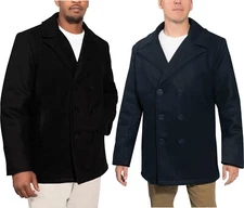 Deluxe Peacoat US Navy Sailors Style Military Heavyweight Pea Coat Winter Jacket