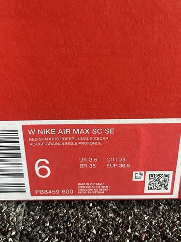 NUEVO Para mujeres Nike Talla 6 Air Max SC SE Zapatos Tenis Rojo Coral Rosa FB8459 600 - Imagen 8 de 8