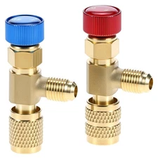 2 Pcs Refrigerant Charging Valve Set Flow Control Ball Valve for R12 R22 R410