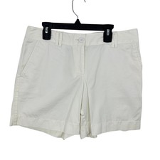 LOFT Ann Taylor White Cotton Casual Shorts Womens Size 4 Button Fly NWT Casual