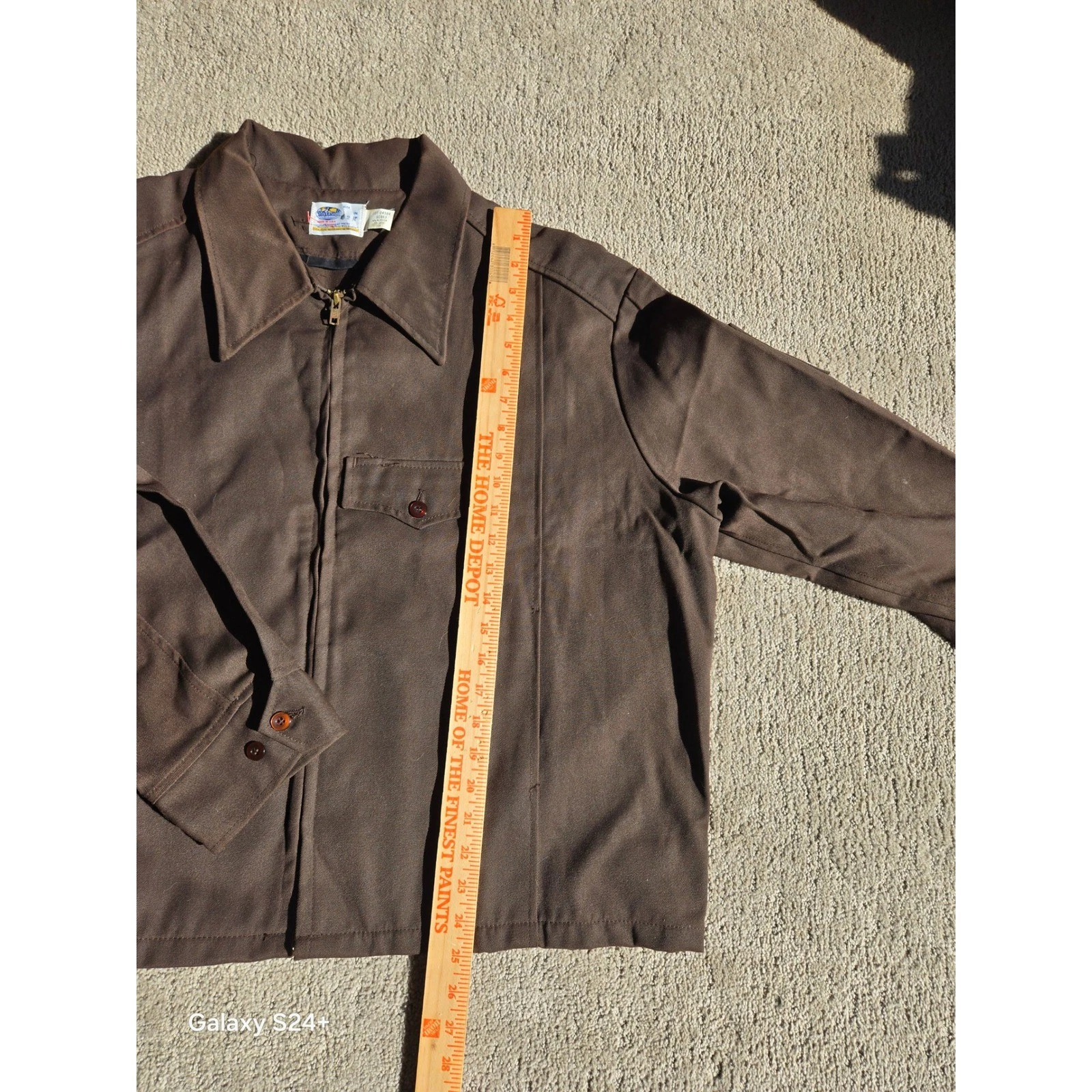 Riverside Mens Brown Work Jacket Full Zip Utility Coat Size 52 6C469 Vintage image 2