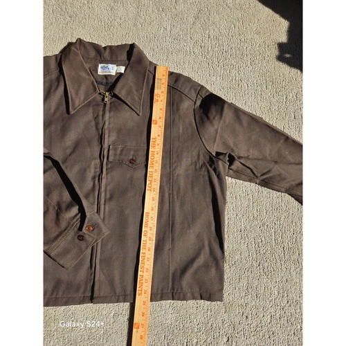 Riverside Mens Brown Work Jacket Full Zip Utility Coat Size 52 6C469 Vintage image 2
