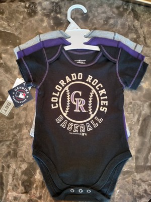 Colorado Rockies MLB Baby Infant Size 3-6M 3 Piece Creeper Bodysuit Set NWT