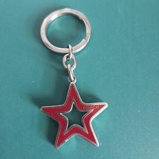Vintage Coach Signature Red Star Contour Enamel Keychain 7358