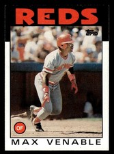 1986 Topps #428 Max Venable Card Cincinnati Reds