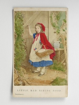 Rotkäppchen Märchen Kostüm handgetönt um 1870 CDV Foto