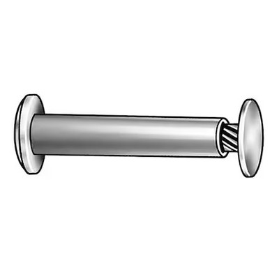 Binding Barrel, #8-32, 1 1/4 In Brl Lg, 13/64 In Brl Dia, Aluminum Plain, 25