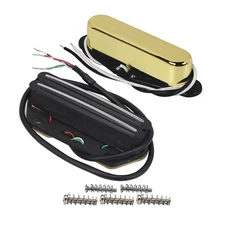 FLEOR Gold Alnico 5 Hot Dual Rail&Single Coil Pickup TL Guitar Set N+B 12-13K