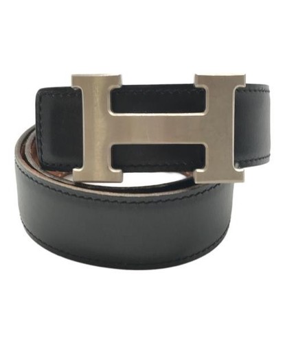 HERMES H buckle Constance belt black
