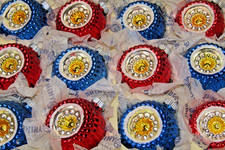 Set 12 VTG Christopher Radko Shiny Brite Double Indent Bumpy Christmas Ornaments