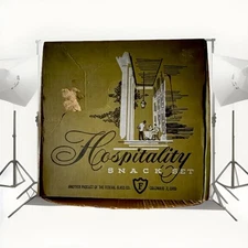 Vintage Federal Glass Hospitality Snack Plate + Cup - FULL Set of 4 - 1950’s