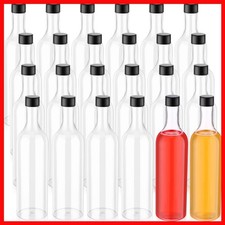 Patelai 24 Pcs Plastic Wine Bottles Caps 25 Oz Long Neck Quart Plastic Bottles