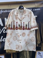 Vintage Winnie Fashions Waikiki Records Ukelele Honolulu Hawaiian T Shirt XL