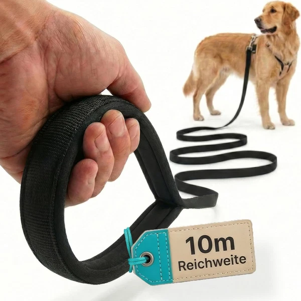 Schleppleine 10M FüR Hunde - Hundeleine 10M Mit Griffpolster - Robuste Hunde Sch-image