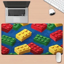 40*90cm Block Pattern Art Pad for Desk, Gaming, Office Decor, Non-Slip Rubber Ba