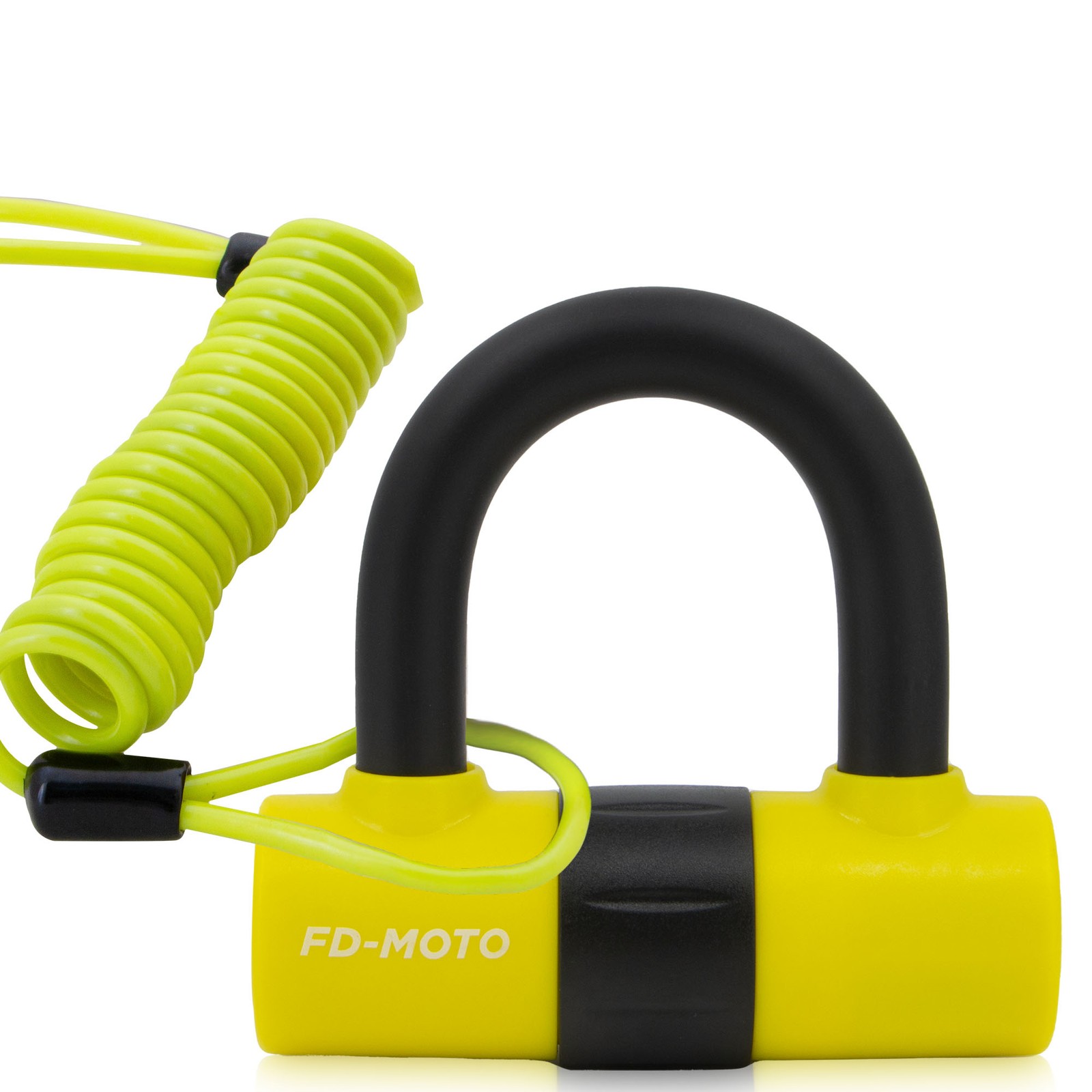 FD-MOTO Motorbike U-Lock Yellow Motorcycle Mini Lock Anti-theft & Security Cable