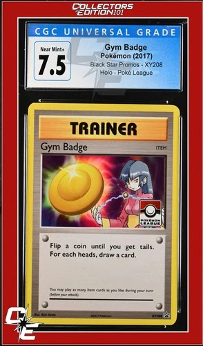 XY Black Star Promo Gym Badge XY208 Pokemon League CGC 7.5