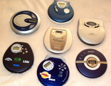 Vintage Lot Of 7 Mix Portable CD PLAYERS-NON WORKING-PARTS/REPAIR ONLY.