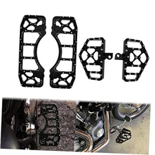  Motorcycle Footboards Driver Passenger Floorboards CNC Wide Footpegs Set 