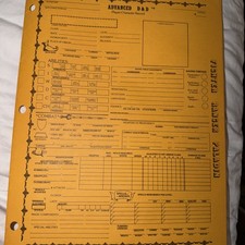 2- AD&D Player Character Record Sheet (Cleric...