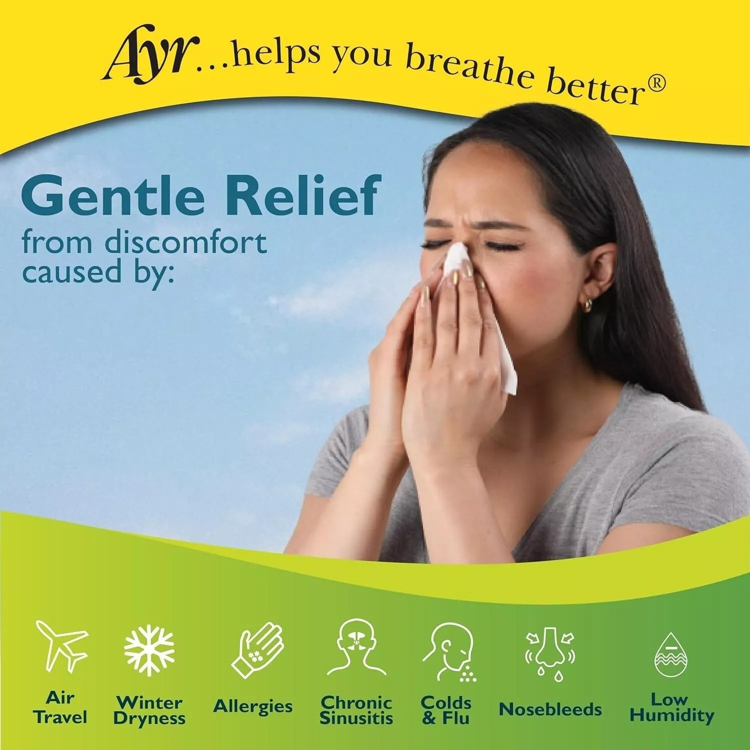 Ayr Saline Nasal Gel With Soothing Aloe-0.5 Ounce Tube (Pack of 1)-USA