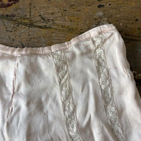 Vintage 1930s 40s Bed Shorts Lace Silk? Pink Used As Is Lingerie