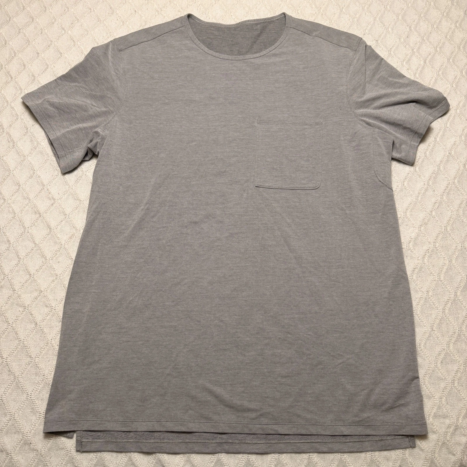 Lululemon Shirt Mens Large Gray Metal Vent Tech Short Sleeve