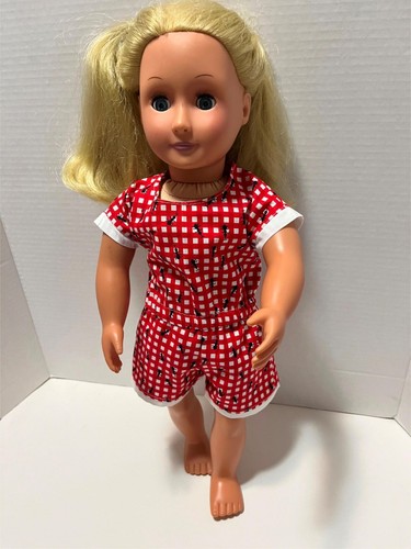 PUPPENKLEIDUNG SOMMER AMEISENMOTIV STRAMPLER PASST AMERICAN GIRL & 18 ZOLL PUPPE HAUSGEMACHT
