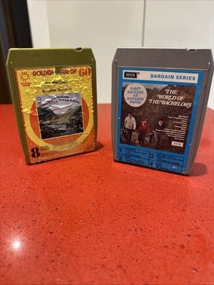 VINTAGE 8 TRACK MUSIC TAPES 1970s WORLD OF THE BATCHELORS &  SCOTTISH DANCING