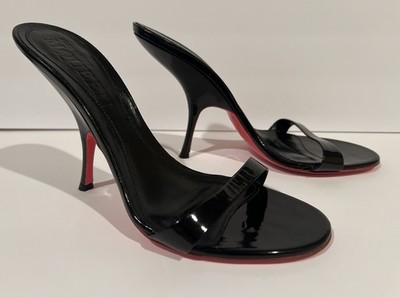 Alexander McQueen Black/Pink Leather Inverted Heel Slides Mules Euro 38.5 US 8