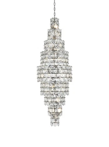 Elegant Lighting Adaline 30" Chandelier in Chrome - Picture 3 of 8
