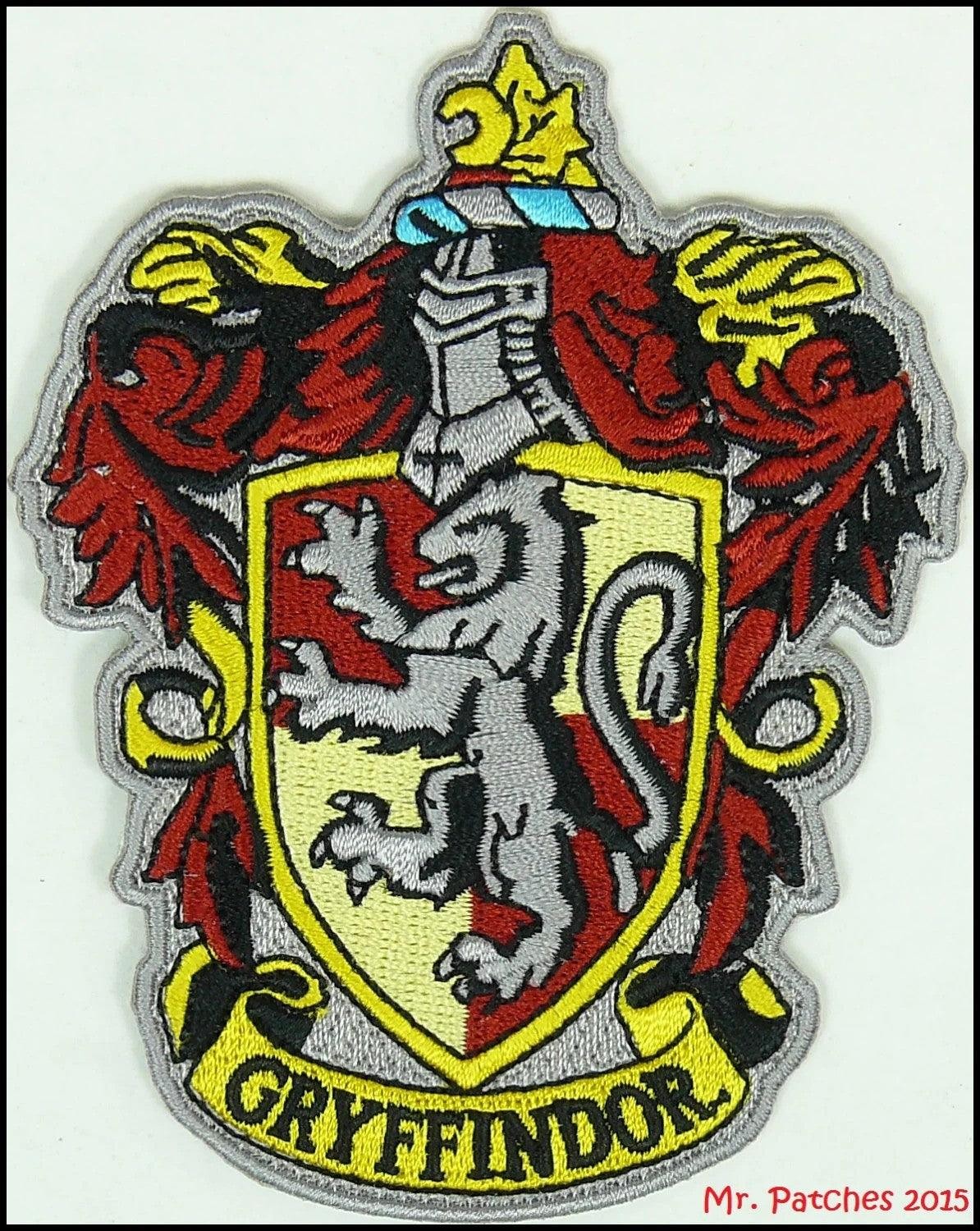 Gryffindor House Crest Wizard Patch 3.5 x 4 in Embroidered Iron On Sew On