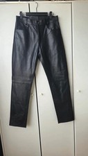 Infinity London Black Leather Trousers UK 10