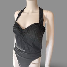 Vintage Casedei 90s Sweetheart Bustier Halter Bodysuit High Cut Size Medium