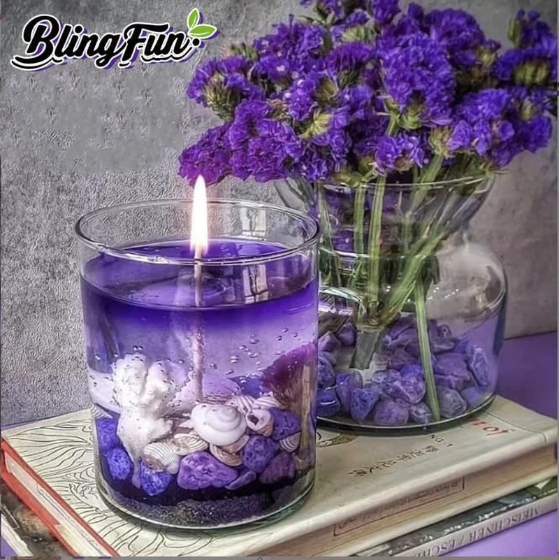 Cera de gel para hacer velas con 4 piezas de cera de gelatina, 50 piezas mechas de velas y 50 piezas Sti... Foto 3 de 4