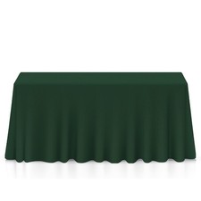 10 Pack 90" x 132" Rectangular Polyester Tablecloths for Wedding Hunter Green