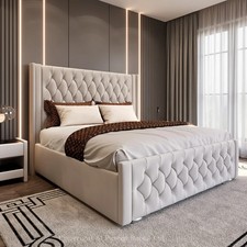 Luxury Milan Plush Velvet Ottoman Bed New York with Mattress