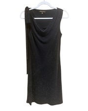 ADRIENNE VITTADINI Black Sparkle Sleeveless Evening Party Dress Size Small EUC