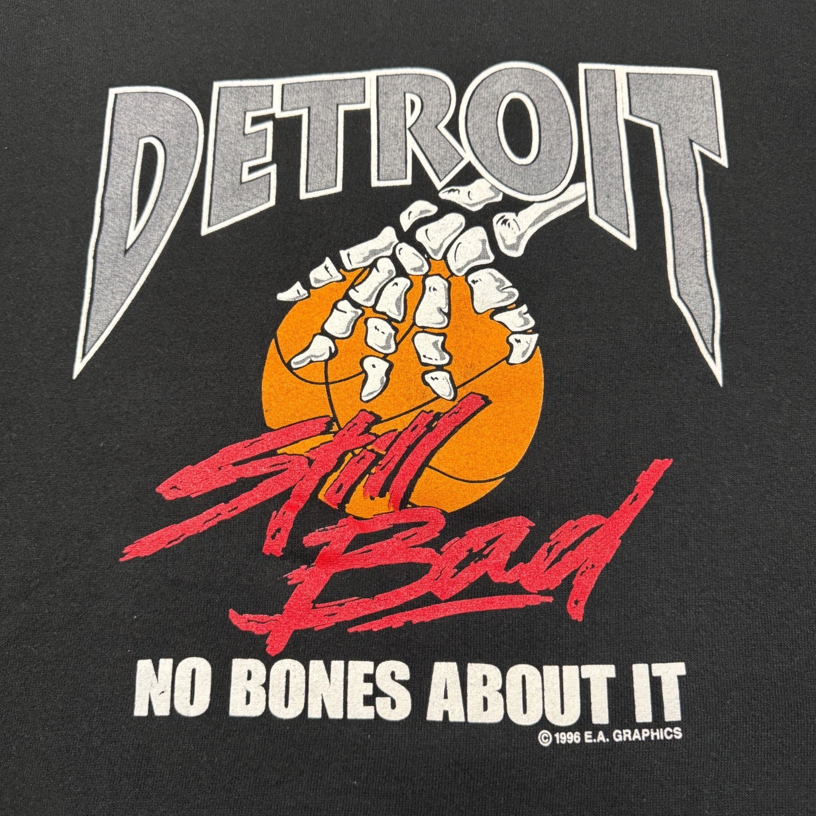 Vintage Lee Detroit Pistons Sweatshirt Men's L Black USA Bad Boys Still Bad 90s image 3