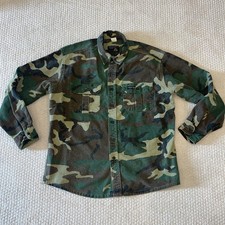 Vtg Rattlers Brand Shirt Mens Large Camo Chamois Flannel USA MADE Heavy