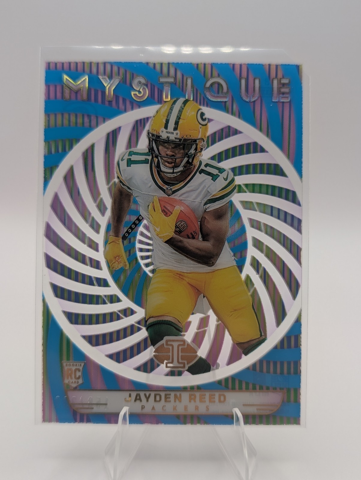2023 Panini Illusions Mystique Light Blue /299 Jayden Reed #18 Rookie RC