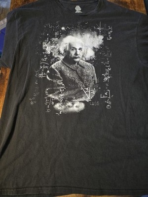 Albert Einstein XL Shirt Black Small Hole On Front