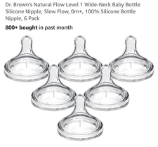 Dr Browns Preemie Flow Nipple Wide Neck Anti Colic Baby Bottle 6 Count om+