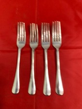 Vintage 4 Walker & Hall Sheffield Rattail Silver Plate Cutlery Dessert Forks