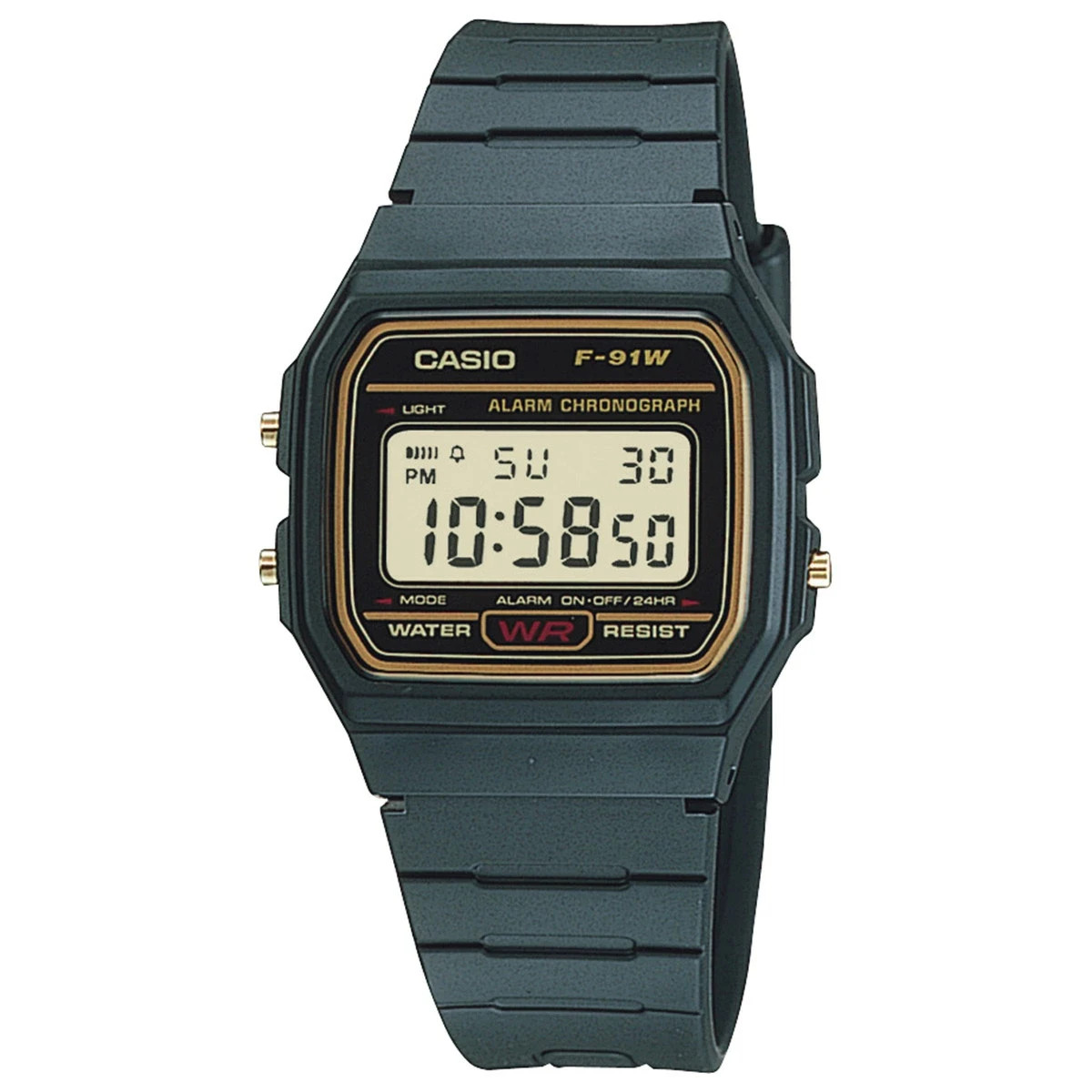 Casio F-91WG-9QJH F91WG-9 Men's Classic Black Resin Band Alarm F