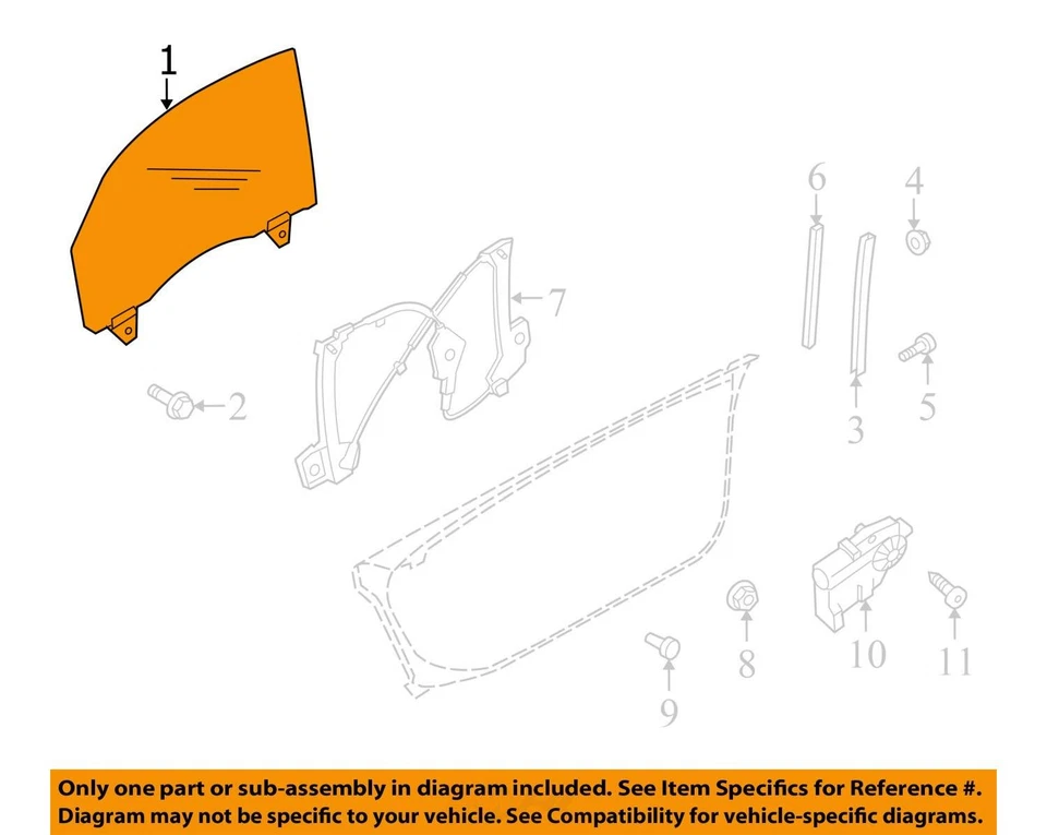 AUDI R8 2011 2012 2013 2014 2015 CONVERTIBLE PUERTA DELANTERA DERECHA VENTANA CRISTAL OEM Foto 3 de 4