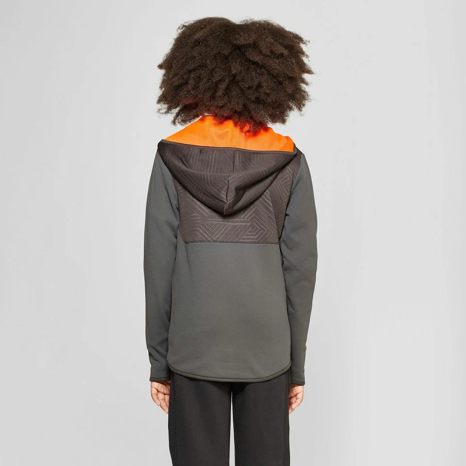 Sudadera con capucha de lana con cremallera completa Elevated Tech para niños - C9 Champion gris carbón XS Foto 2 de 3