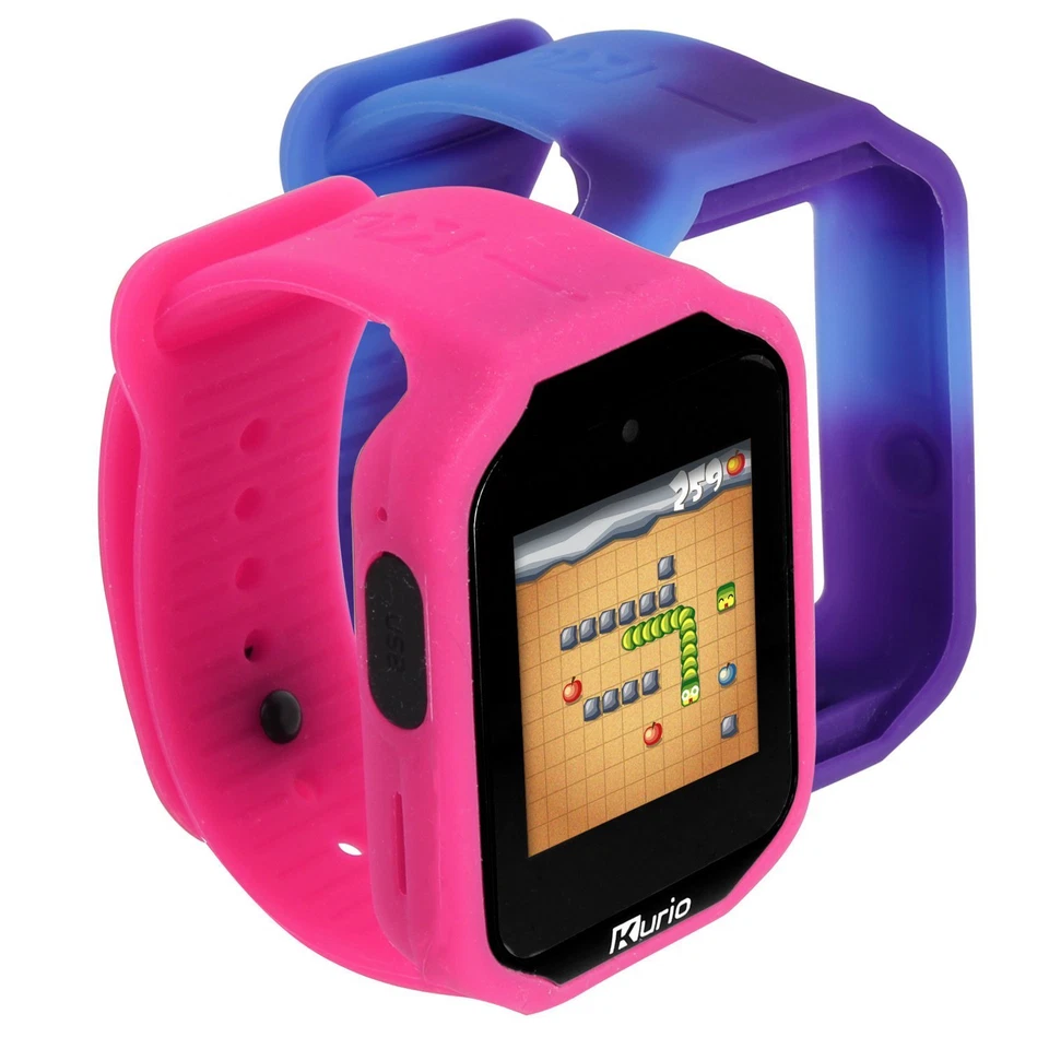 KURIO Kids Smart watch V2.0+ Bluetooth Camera Call Text Video 2 Straps Blue Pink - Image 3 of 4
